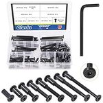 Glarks 85Pcs M6x20/ 30/40/ 50/60/ 70/ 80mm Black Hex Drive Socket Cap Bolts Kit, Allen Head Countsunk Furniture Crib Bolts Nuts Screws for Chair Table Cabinets