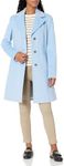 Calvin Klein Women's Classic Cashmere Wool Blend Coat, Pastel Blue, 12