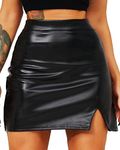 TZLDN Faux Leather Shorts Women PU Pole Dancing Shorts High Waisted Booty Short Push Up Sexy Disco Casual Black Hot Pants Z#1 Package Buttocks Skirt - Black, X-Small