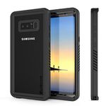 Galaxy Note 8 Waterproof Case, Punkcase [Extreme Series] [Slim Fit] [IP68 Certified] [Shockproof] [Snowproof] [Dirproof] Armor Cover W/Built in Screen Protector for Samsung Galaxy Note 8 [Black]