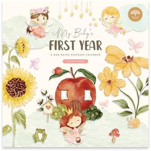 Bright Day Calendars Baby's First Year Calendar by Bright Day - 1st Year Tracker - Journal Album to Capture Precious Moments - Milestone Keepsake for Baby Girl or Boy, Fairy