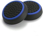 Perfepart Silicone Thumb Stick Grip Cap Joystick Thumbsticks Caps Cover for PS4 Xbox 1 PS3 Xbox 360 PS2 Game Controllers - Black w/Blue