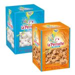 Speciality White and Brown Sugar Cube Bundle Containing La Perruche White and Brown Natural Cane Sugar Cubes 500g each 500g x 2