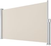 YITAHOME 118''X 78'' Retractable Side Awning Folding Outdoor Privacy Screen Privacy Fence Waterproof UV-Resistant Awning for Backyard, Deck, Patio, Pools, Balcony, Beige