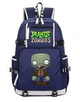 WANHONGYUE Plants vs. Zombies Game Backpack Student Schoolbag Laptop Book Bag Casual Dayback Blue 2