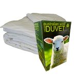 Australian Sheep Wool Duvet King Size - All Season Moisture Wicking Cooling Blanket - Warm, Fluffy Comforter Insert Quilt with 100% Cotton Cover for Hot Sleepers