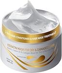 Vitamins Hair Mask Conditioner Keratin Treatment - Biotin Castor and Coconut Oil Deep Conditioning for Thin Fine Hair - Anti Frizz Moisturiser for Curly Straight Dry Damaged & Frizzy Locks