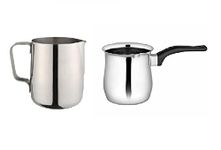 Dynore Stainless Steel Coffee Set Milk Jug and Coffee Warmer-2 Pcs