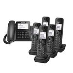 Panasonic KX-TGF326 Corded and Five Cordless Handsets Home office Telephone Kit with Answerphone and Nuisance Call Blocker