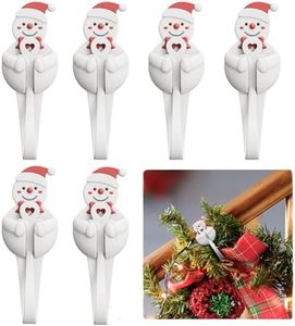 6 PCS Christmas Garland Hangers for Mantle Garland Hooks, Christmas Fireplace Stocking and Garland Hanger, Reusable Adhesive Wreath Hooks for Xmas Door Frame Staircase Decoration (White)