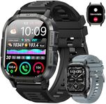 Smart Watch for Men Fitness Tracker: Make/Answer Call Military Smart Watches for Men Digital Mens Watches Running Waterproof Smartwatch Android Phones iPhone Samsung Compatible Heart Rate Monitor