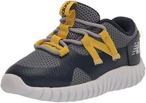 New Balance Baby-Boy's Playgruv V2 Bungee Sneaker, Blue/Honeycomb, 4 Wide Infant