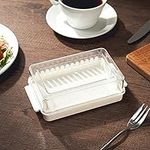 COZHYESS Butter Cutting Storage Box, with Sealing Lid, Plastic Butter Box, Butter Storage Container Box, Cut Butter Evenly, for Kitchen, Dining Room, Refrigerator, Balcony, Camping, HYH-168