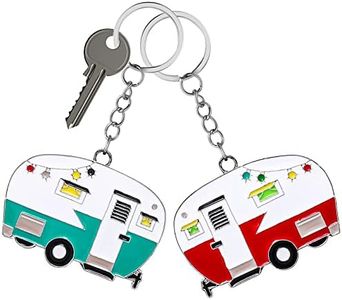 OANM studio 2 Pieces Camper Keychain,, Red+green, 2.47cm/0.97inch