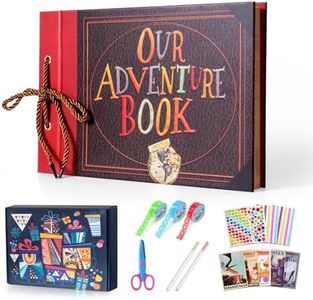 Our Adventure Book 80 Páginas,Álbum de Fotos para Pegar y Escribir con Diy Kit,Scrapbook Álbum de Viaje,Regalo para Hombre Navidad, Aniv versario,Cumpleanos,Familiares,Boda