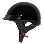 VCAN Cruiser Solid Gloss White Half Face Motorcycle Helmet