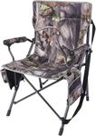 REDCAMP Oversized Hunting Chairs for Blinds,Camping Chair with Side Pocket for Adults Heavy Duty,Hard Arms Folding Chairs for Outside Outdoor with Carry Bag, Camouflage