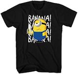 Despicable Me Minions Banana Youth Boys T-Shirt, Black, X-Large