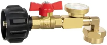GASPRO Upgraded Propane Refill Adapter with Valve and Gauge, Fill 1 lb Bottles from 20 lb Tank, 90-Degree Elbow Design, Easy to Use, Solid Brass
