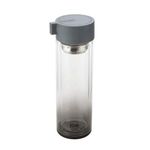 Joe Wicks - Hydration - 350 ml Water Bottle - Crystal Glass - Tea/Fruit Infuser - BPA Free - Dishwasher Safe - Hot/Cold - Grey