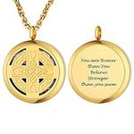 PROSTEEL Picture Necklace Personalized Gold Locket Celtic Cross Necklace Women