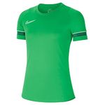 Nike Women's Academy 21 Training Top Women's Jersey, Womens, Women's Jersey, CV2627-362, Lt Green Spark/White/Pine Green/White, M