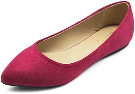 Ollio Women's Ballet Comfort Light Faux Suede Multi Color Shoe Flat, Pink, 6