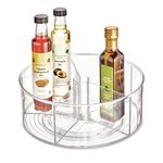 iDesign Linus 11.5" Divided Rotating Turntable Nursery Organizer, Clear