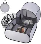 Tailtastic Pet Playpen with Surround Tunnel, Outdoor/Indoor Cat Playpen with Breathable Soft Sides，Tailtastic Cat Enclosure Tent for Small Animals, Portable Cat Tent with Carry Bag (Medium)