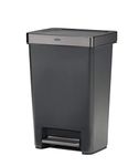 Rubbermaid Premier Series III Step-On Trash Can for Home and Kitchen, with Stainless Steel Rim, 13 Gallon, Charcoal