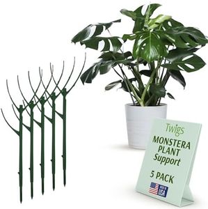 Twigs GA - Monstera Show & Grow Pack (5 Twigs). Great Alternative for Moss Pole for Plants Monstera. Blends in to Plant, no Ties/Wires, Will not Rot or Rust. 17" Stackable. Color: Monstera Green