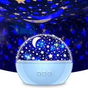 Star Projector Night Light for Kids, 360 Degree Rotation Baby Night Lights, Starry Lamp for Toddle Birthday Gifts for 3 to 12 Year Old Boys Girls, Kids Room Decor for Toddler Toys(Blue)