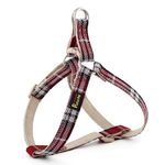 Plutus Pet Cotton Hemp Step in Dog Harness, Sustainable, Lightweight and Escape-Proof, Easy Walk Dog Harness for Puppy Small Medium and Large Dogs, Red Plaid, M