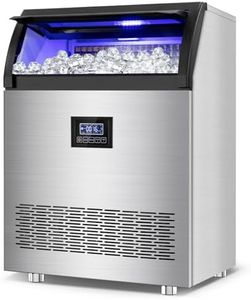 Commercial Ice Maker Machine 360LBS/24H with 80LBS Storage Bin, 126PCS Ice Cubes Ice Machine Stainless Steel Undercounter/Freestanding Ice Maker for Home Bar Outdoor, Self Cleaning