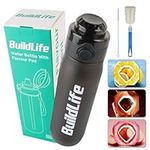 BuildLife Air Water Bottle with 3 Flavour Pods,750ML Sports Up Water Bottle with Straw,0% Sugar Fruit Fragrance Scented Water Bottle, Leakproof BPA Free Water Bottle for School (Black+3 Randomly Pods)