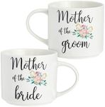 BLUE PANDA Coffee Mug Set of 2 for Future Mother in Law Gifts, Bride and Groom Wedding Supplies (White, 15 oz)