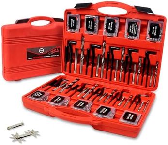 AKM 338Pc Thread Repair Kit, HSS Drill Helicoil Repair Kit SAE&Metric，1/4" 5/16" 3/8" 7/16" 1/2" M5 M6 M8 M10 M12 Kit with Thread Gauge