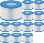 Vokowin Spa Filter VI, Pack of 12 Filter Cartridges VI for Bestway Miami, Monaco Lay-Z-Spa, Vegas, Palm Springs, Flowclear Pool Filter Replaces Original Cartridge 58323