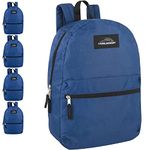 Trail maker 24 Pack- Classic 17 Inch Backpacks in Bulk Wholesale Back Packs for Boys and Girls, Blue, L, Casual