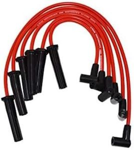 A-Team Performance - Set of 6 Cylinder 8.0mm Red Silicone Durable Two-Layered Silicone Coating Spark Plug Wires 4.3 Vortec - Compatible with GMC Chevy 230, 250, 292, 350