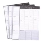 3-Pack Large Magnetic Shopping List Pad for Fridge with Checklist, Grocery Store Magnet Notepads for Weekly Meal Planner with 52 Sheets Each, Brown/Gray (190x241mm)