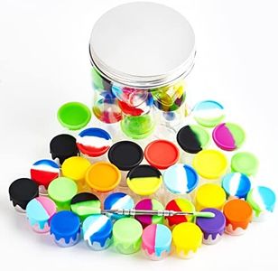 vitakiwi 6ml 15ml Silicone Glass Wax Container Airtight Concentrate Jars with Carving Tool (32PCS)