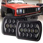 SXMA (2 Pcs) DOT Certified 5''x7' 6x7 inch LED Headlights with High Low Beam DRL for Je ep W rangler YJ Cherokee XJ H6054 H5054 H6054LL 69822 6052 6053 with Angel Eyes DRL (Black Pair)