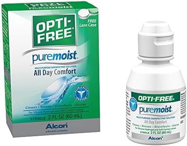 Opti-Free Puremoist Multi-Purpose Disinfecting Solution with Lens Case, (Packaging may vary), 2 Fl Oz (Pack of 1)