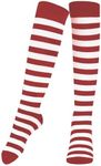 Dress Up America Red and White Striped Socks for Kids - Cotton Red Striped Knee High Socks for Girls and Boys - Christmas Socks - Comfortable Red and White Socks for Holiday Season