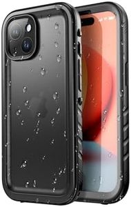 SPORTLINK for iPhone 15 Case Waterproof - Built in Screen Protector [IP68 Underwater][6.6FT Military Dropproof][Dustproof][Shockproof] Full Body Protective Phone Case 6.1" Black