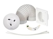 Airflow iCON 15 Timer Extractor Fan Kit - 100mm/4" - Comes with Timer Module, White Grille, PVC Hose - 19 l/s Airflow, 9.7W Energy Efficient, 3-Year Warranty
