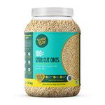 Yogabar Steel Cut Plain Oats 1.5Kg | Premium Oats, Gluten Free Oats With High Fibre, 100% Whole Grain, Non Gmo | Protein Rich Healthy Food With No Added Sugar | - 1.5 Kg