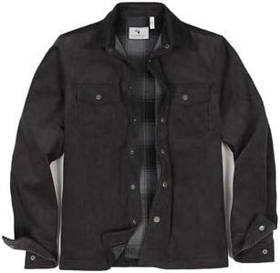ZENTHACE Mens Corduroy Shirt Jacket Lightweight Cotton Snap Button Flannel Lined Jackets Vintage Fall Shacket Coat Charcoal XL