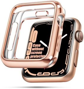 top4cus 38mm Cover Environmental Soft Flexible TPU Anti-Scratch Lightweight Protective Case Compatible with Apple Watch Series 8/7/6/SE/5/4/3/2/1 - Rose Gold